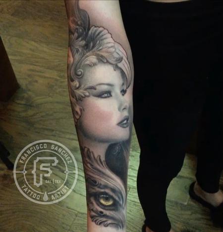 Tattoos - pretty lady face tattoo - 130804